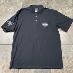 Men’s VTG Harley-Davidson Motorcycle Short Sleeve Collared Polo Shirt Size Large